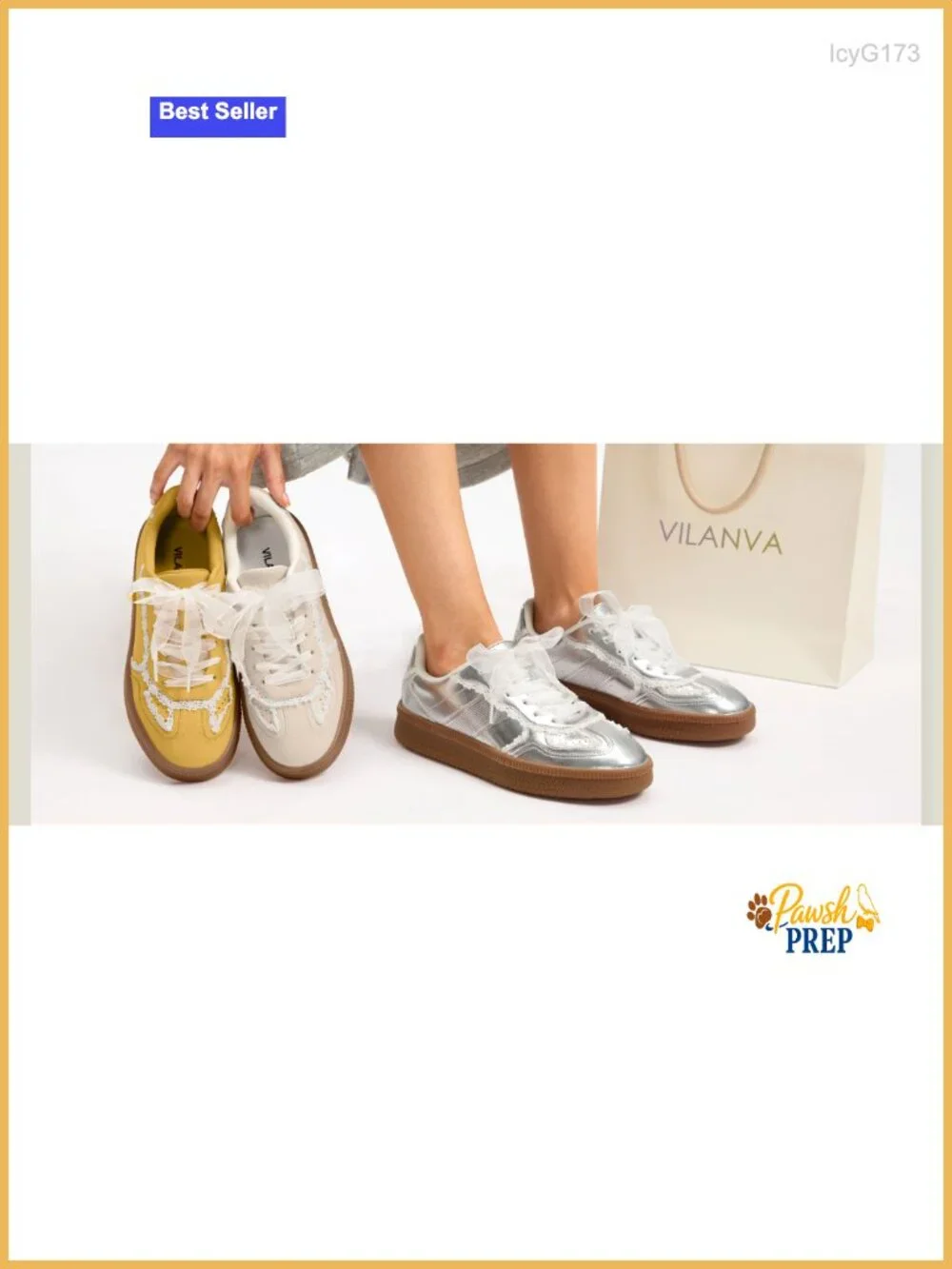 Lace Detail Fashion Sneakers Comfortable Casual Dress Sneakers Retro Gum Sole